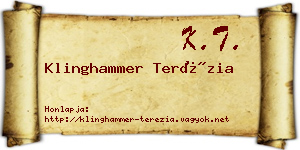 Klinghammer Terézia névjegykártya